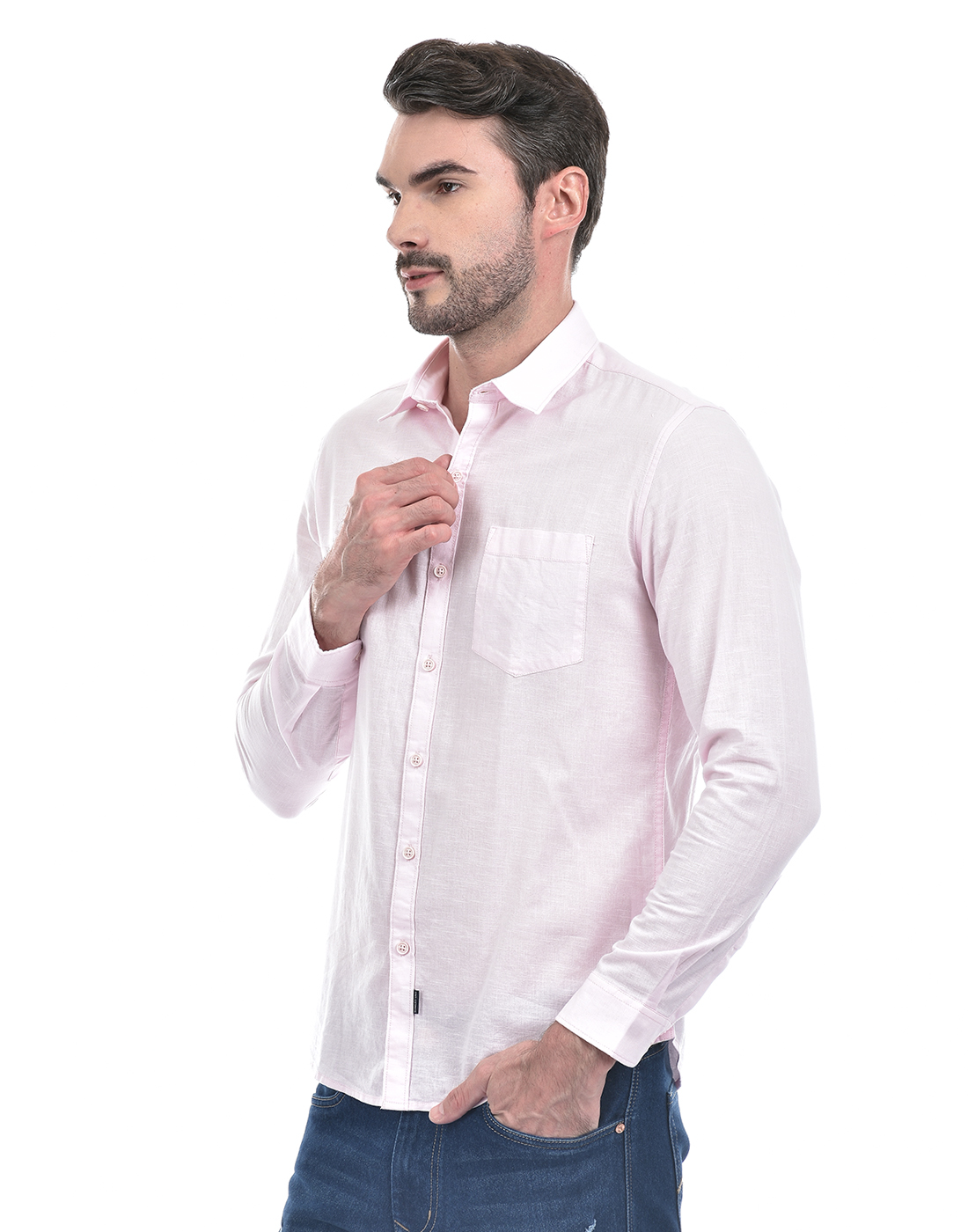 Numero Uno Men Solid Pink Shirt